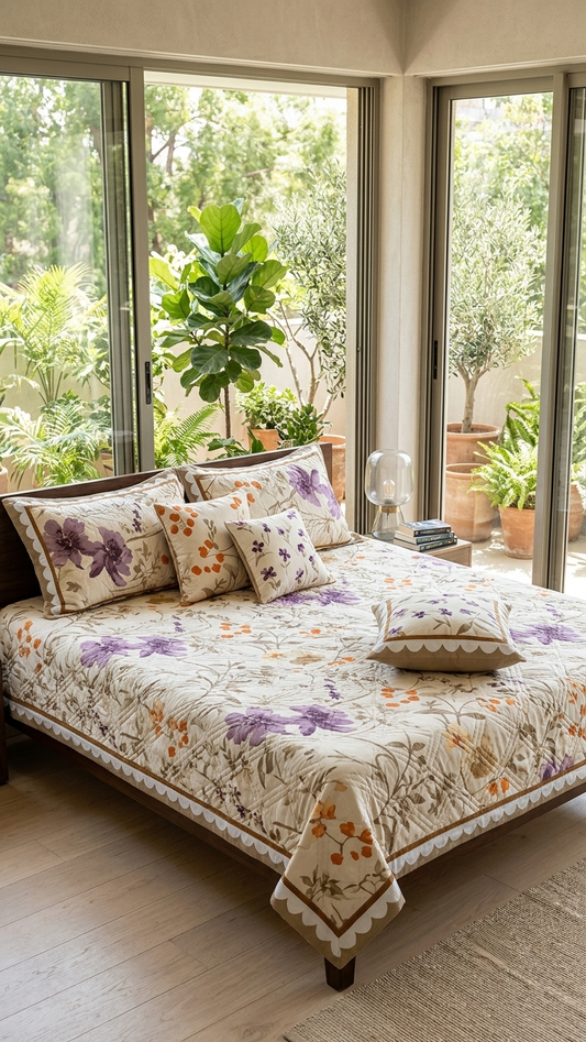 The Lavender Meadow Bedcoverset (by The Woven Room)
