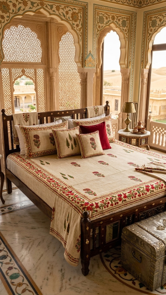 The Marwar Bagh Hand-Block Bedcover