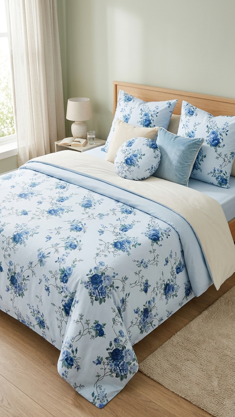 Santorini sky Floral set (by The Woven Room)