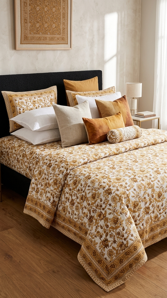 The Amber Heritage Cotton Bedsheet Set (by The Woven Room)