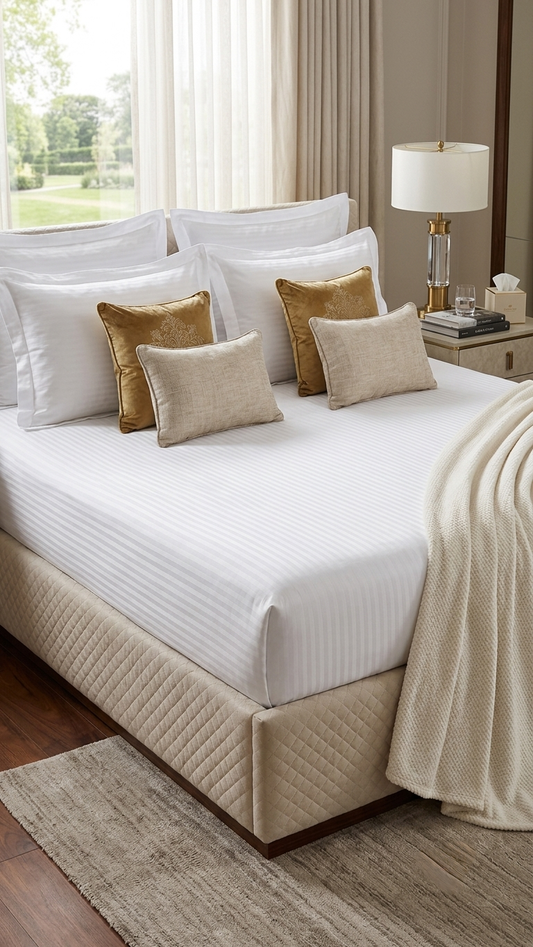 Imperial Sateen Damask Bedsheet Set (by The Woven Room)
