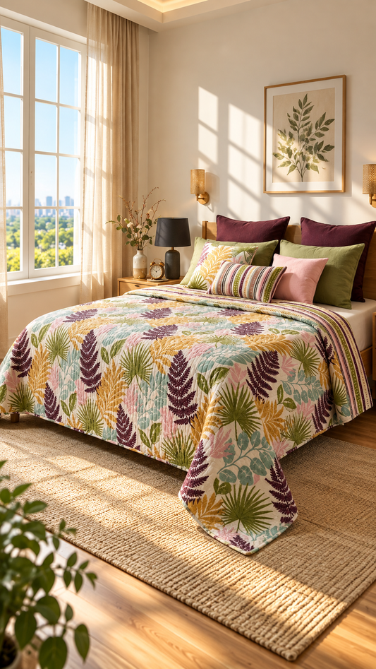 Verdant Meadow Hand-Quilted Coverlet ( by The Woven Room)