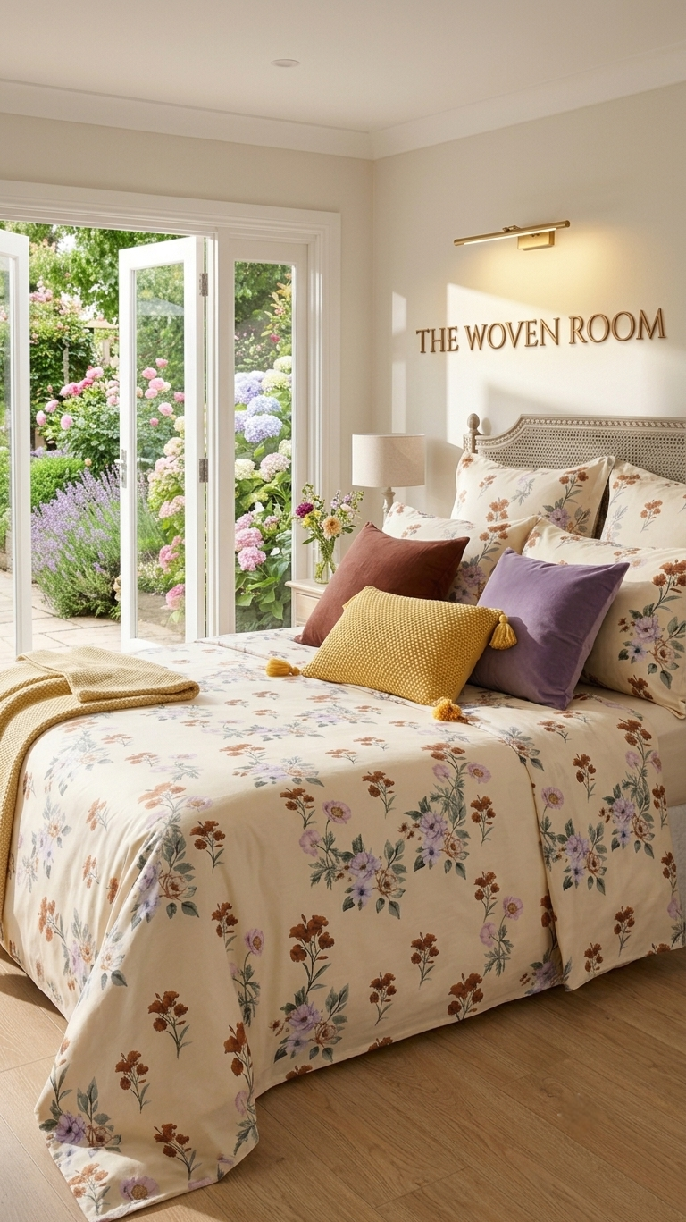 Meadow Song Floral Cotton Bedsheet Set (by The Woven Room)