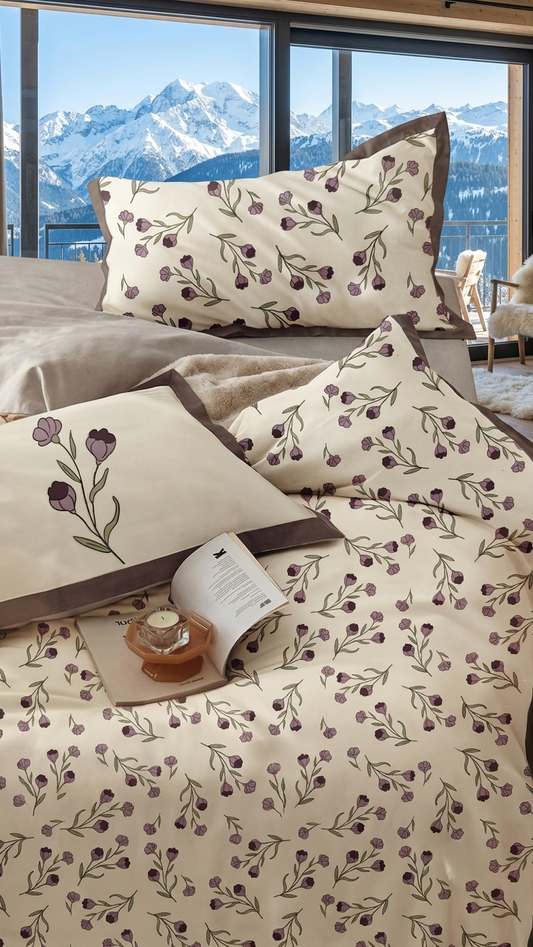 Whispering Tulips Bedsheet Set (by The Woven Room)