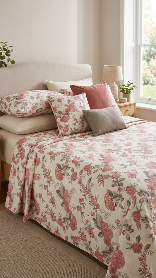 The Vintage Botanica Floral Sheet Set (by The Woven Room)