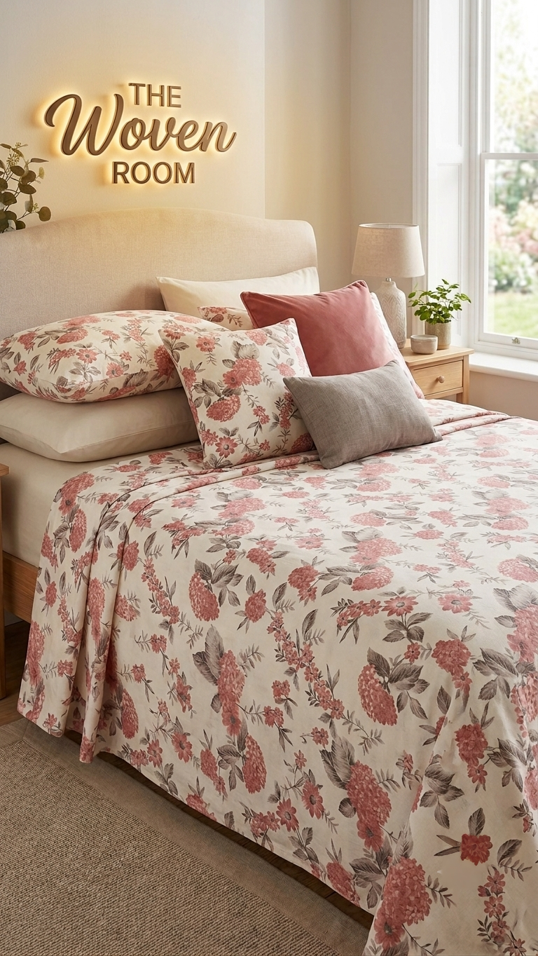 The Vintage Botanica Floral Sheet Set (by The Woven Room)