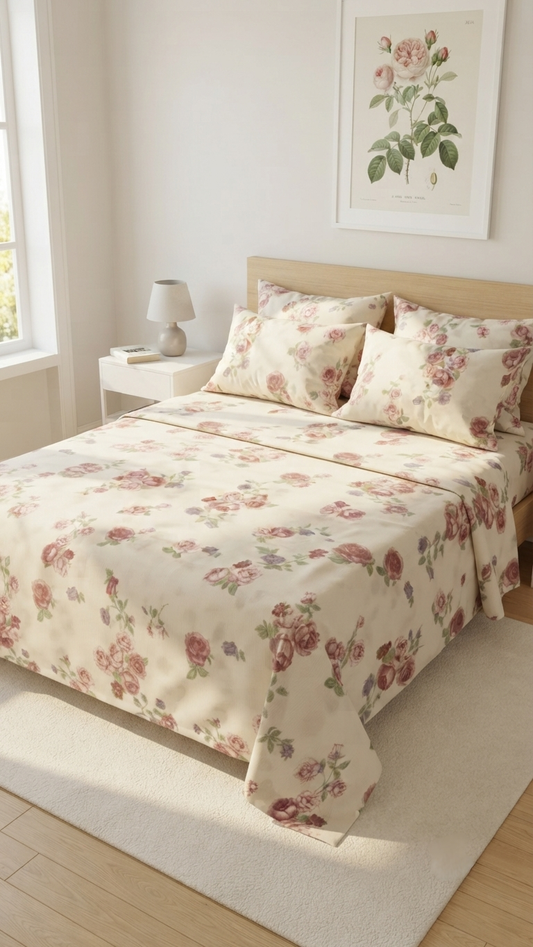 Vintage English Rose Bedsheet Set (by The Woven Room)