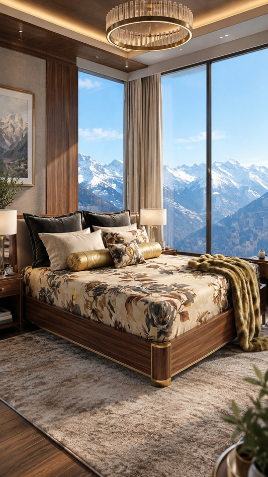 The Gilded Alpine Sateen Bed Sheet Set ( by The Woven Room)