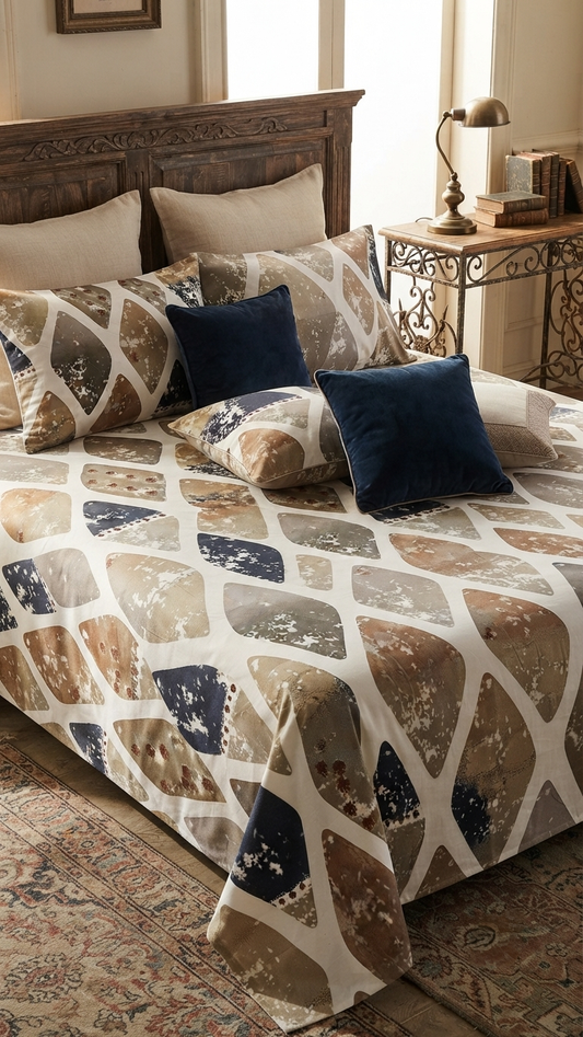 Terra Mosaic Pure Cotton Bed Sheet Set (by The Woven Room)