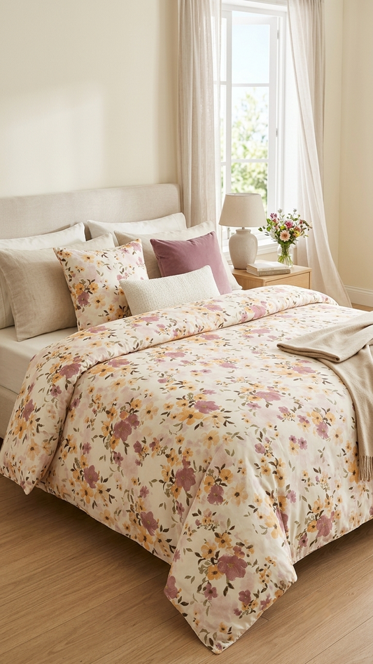 Meadow Mist Floral Cotton Bedding Set (by The Woven Room)