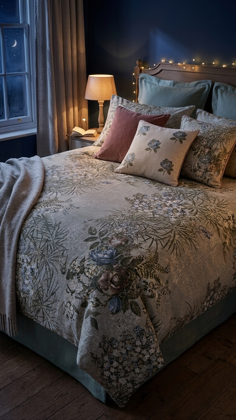 Vintage Botanical Heritage Bedsheet set (by The Woven Room)
