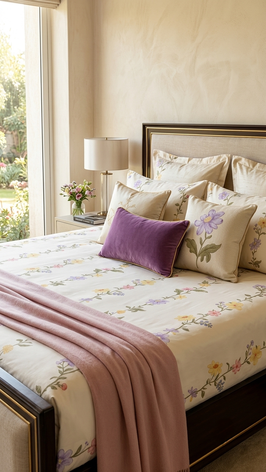 Meadow Blossom Sateen Bedsheet Set (by The Woven Room)