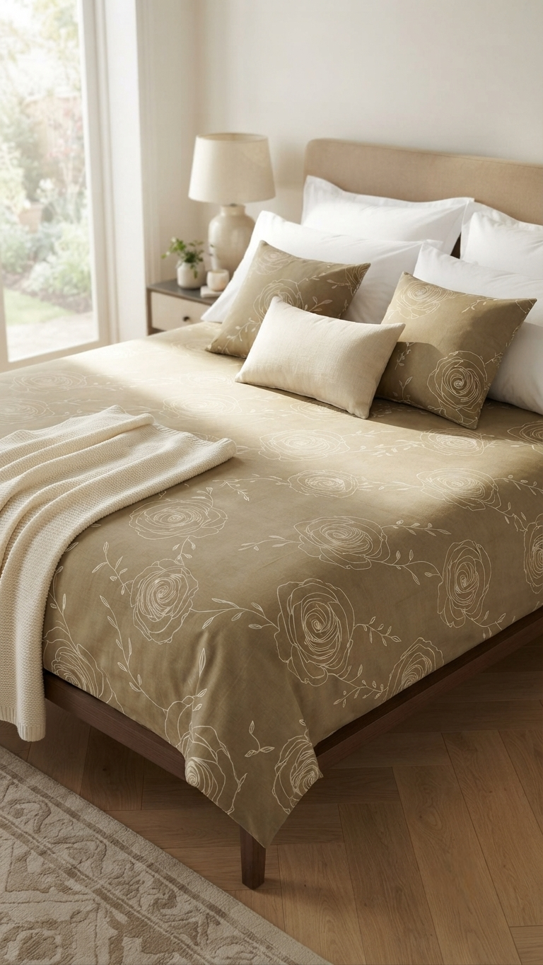 Earthy Rose Minimalist Bedsheet Set (by The Woven Room)