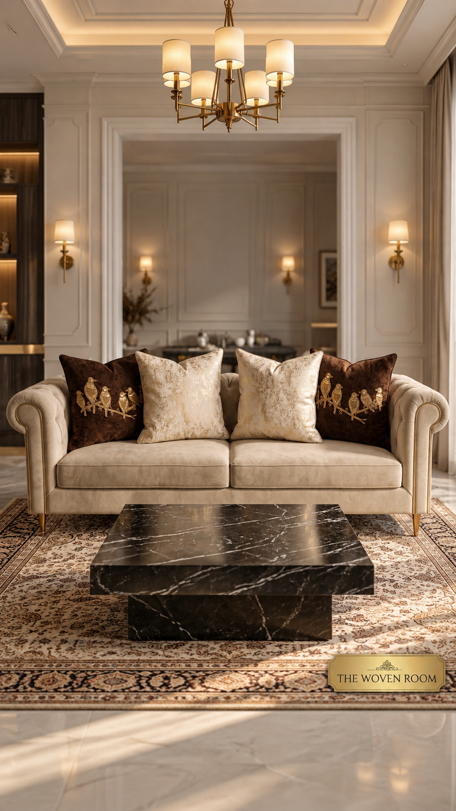 The Gilded Avian Velvet Cushion