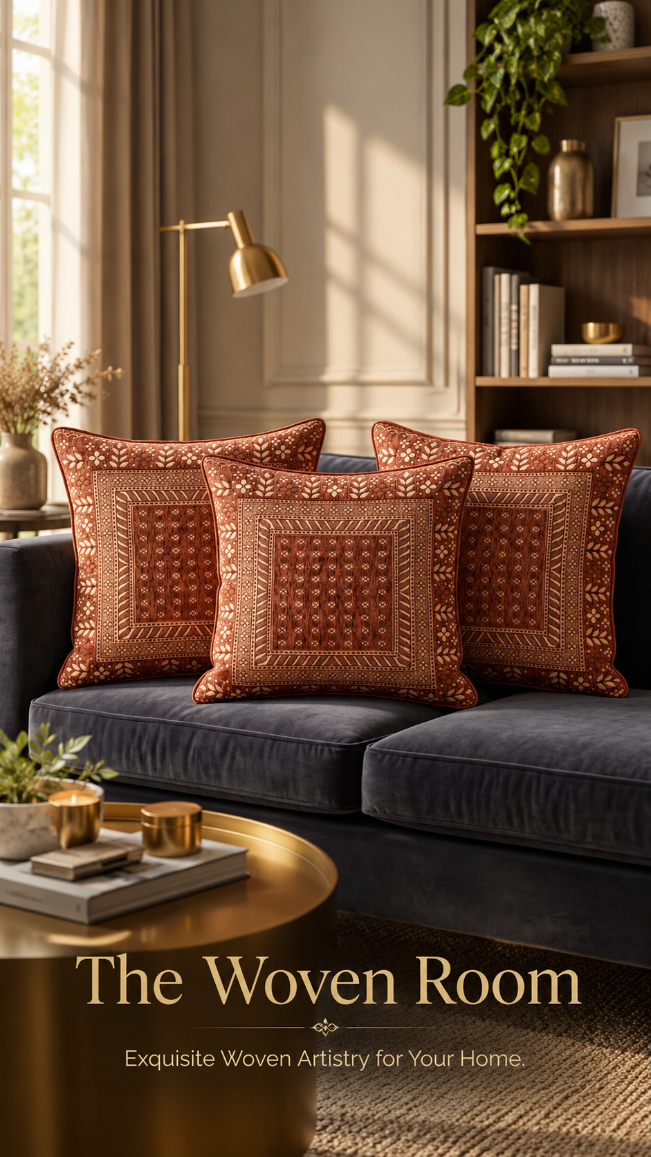 The Russet Filigree Cushions (Set of 3)
