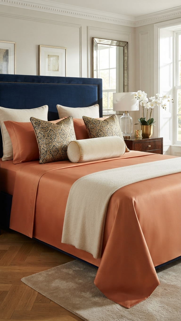 The Terracotta Luster Sateen Sheet Set (by The Woven Room)