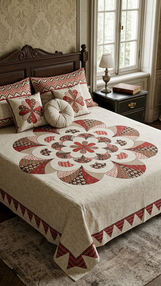 The Terracotta Mandala Coverlet (by The Woven Room)