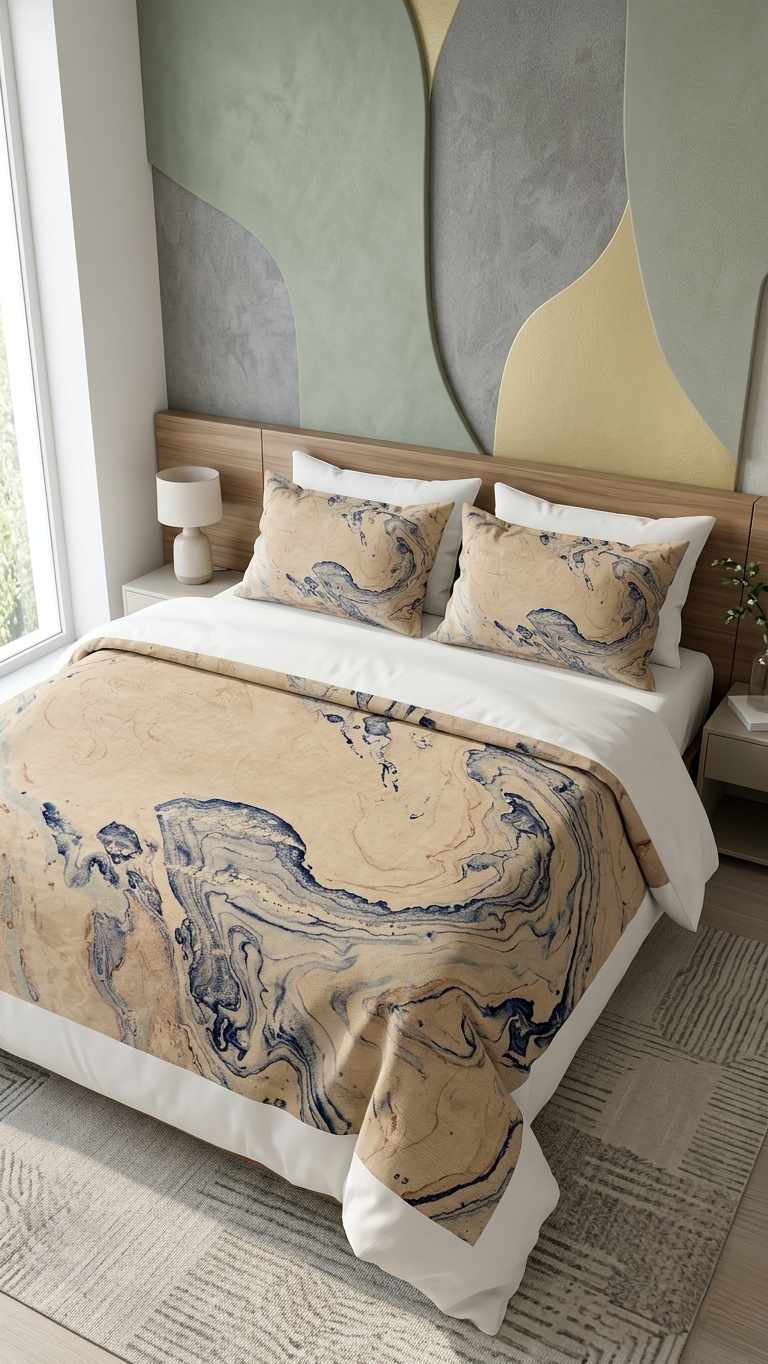 The Dune Marble Luxury Bedsheet Set (by The Woven Room)