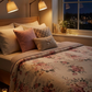 Vintage Rose Blossom Dual-Tone Cotton Bedsheet Set (by The Woven Room)