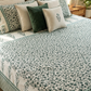The Emerald Bloom Hand-Block Printed Cotton Bedsheet Set ( by The Woven Room)