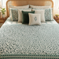 The Emerald Bloom Hand-Block Printed Cotton Bedsheet Set ( by The Woven Room)