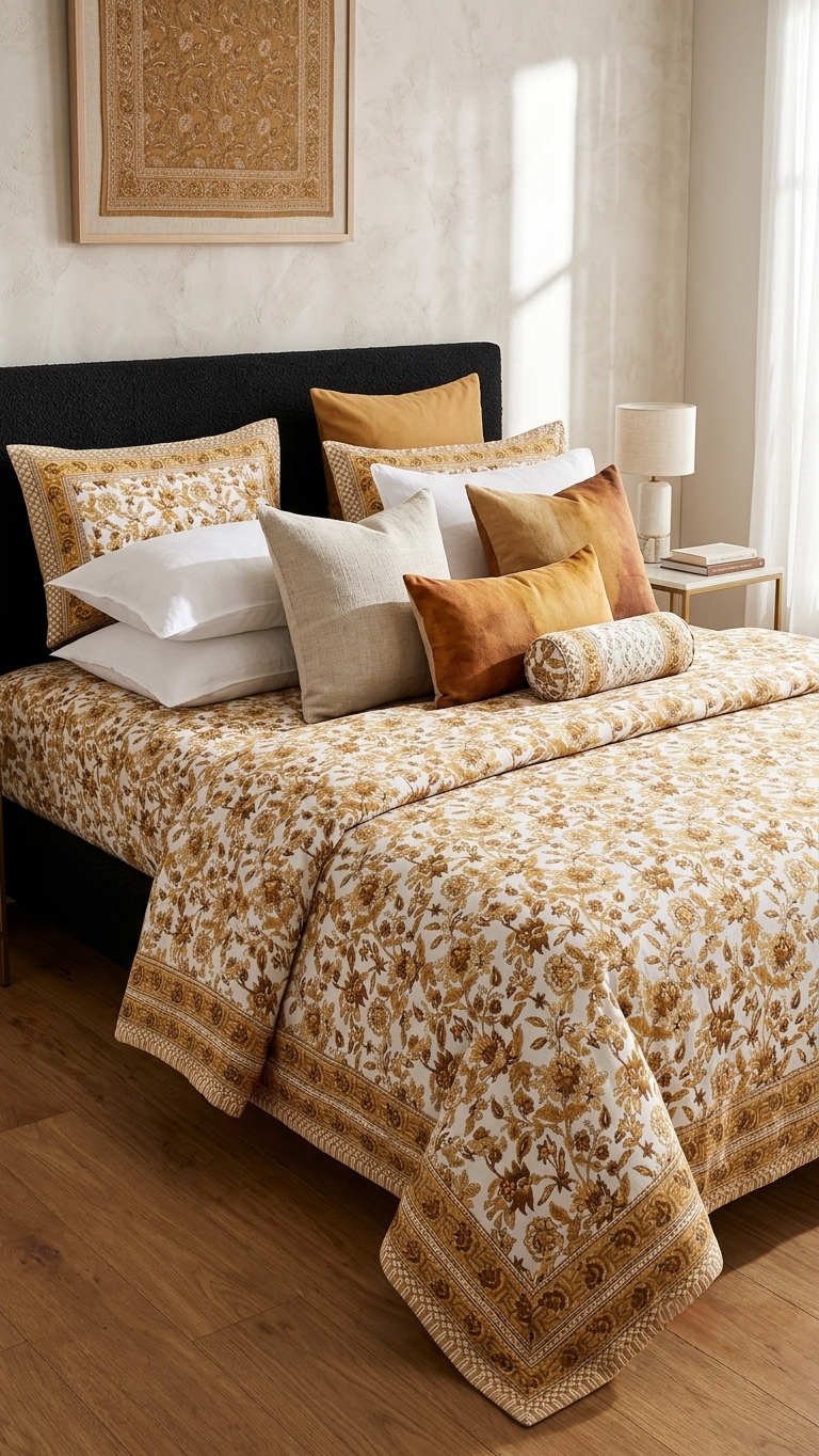 The Amber Heritage Cotton Bedsheet Set (by The Woven Room)