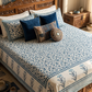 The Indigo Botanical Hand-Block Printed Cotton Bedsheet Set ( by The Woven Room)