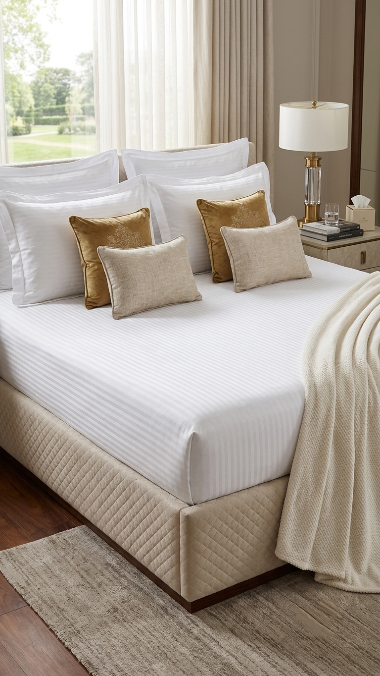 Imperial Sateen Damask Bedsheet Set (by The Woven Room)