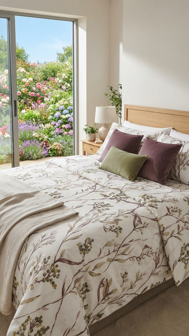 Whispering Flora bedsheet set (by The Woven Room)