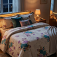 Lilac & Teal Vintage Floral bedsheet Set ( by The Woven Room)
