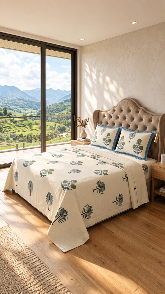 The Oasis Palm Bedsheet Set
