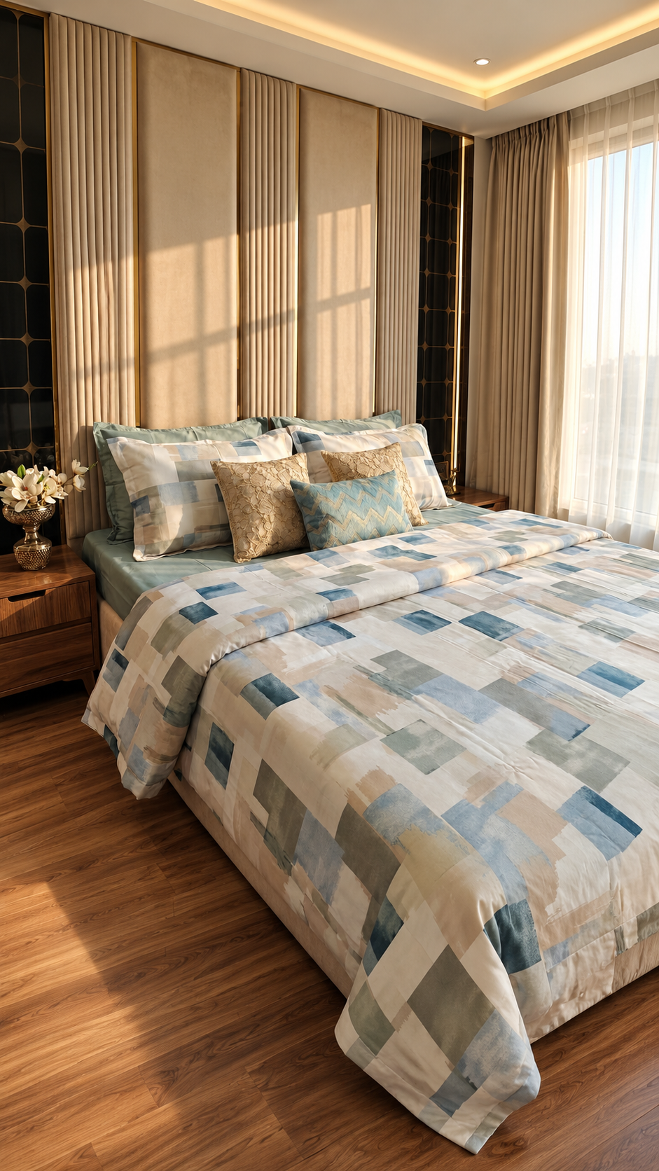 The Azure Mosaic Collection (Luxury Bedding by The Woven Room)