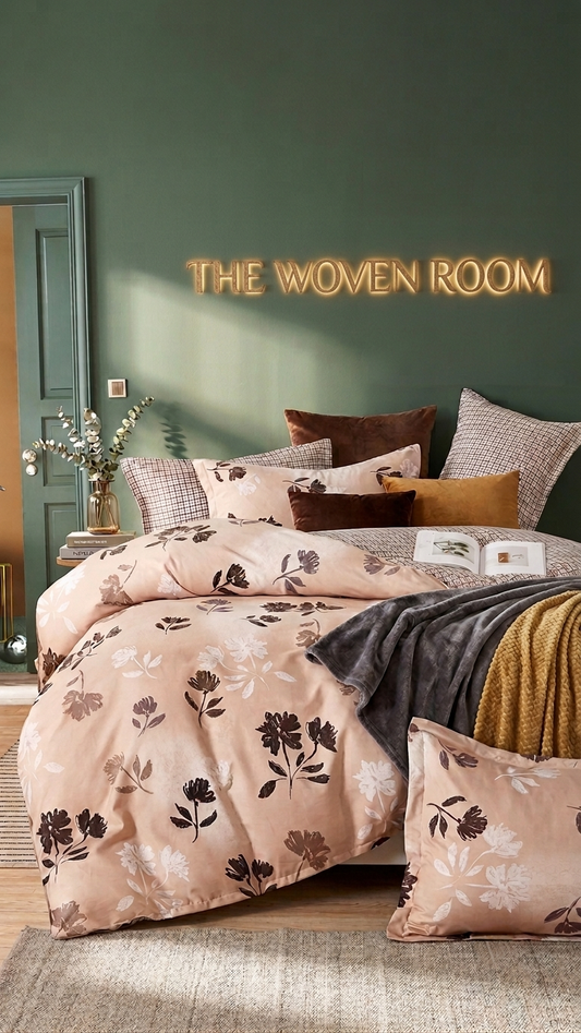 Dusty Rose & Espresso Floral set (by The Woven Room)