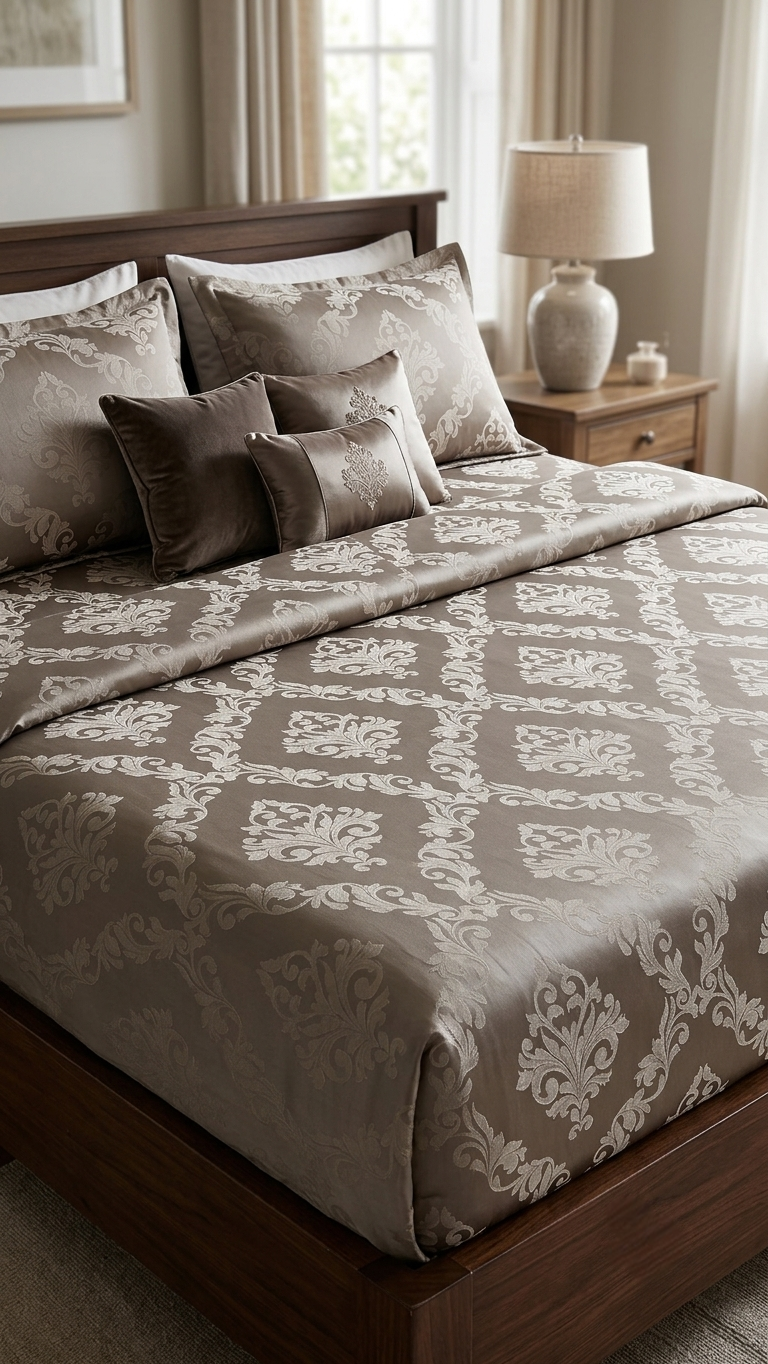 The Regal Damask Jacquard Bedsheet Collection (by The Woven Room)