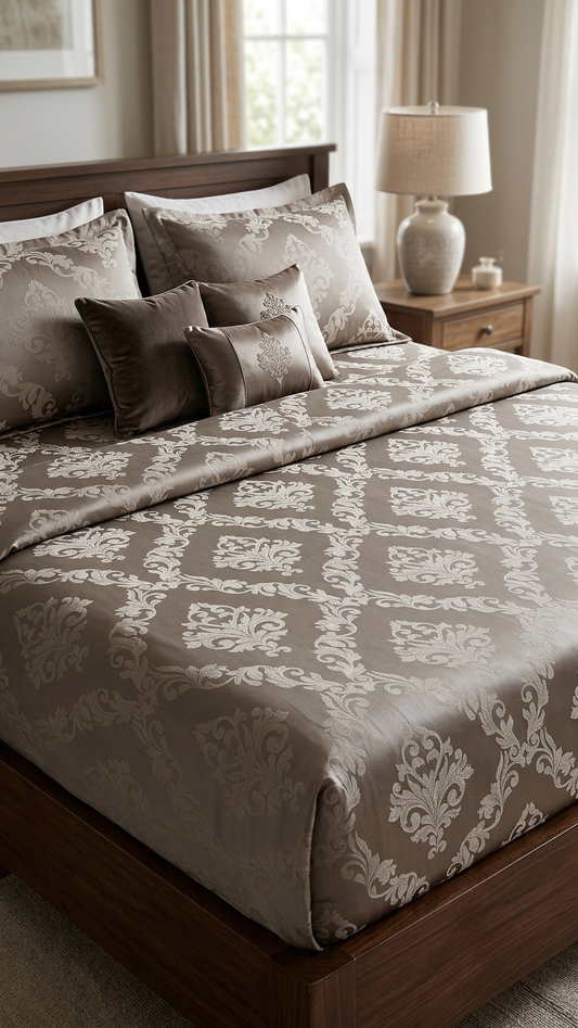 The Regal Damask Jacquard Bedsheet Collection (by The Woven Room)