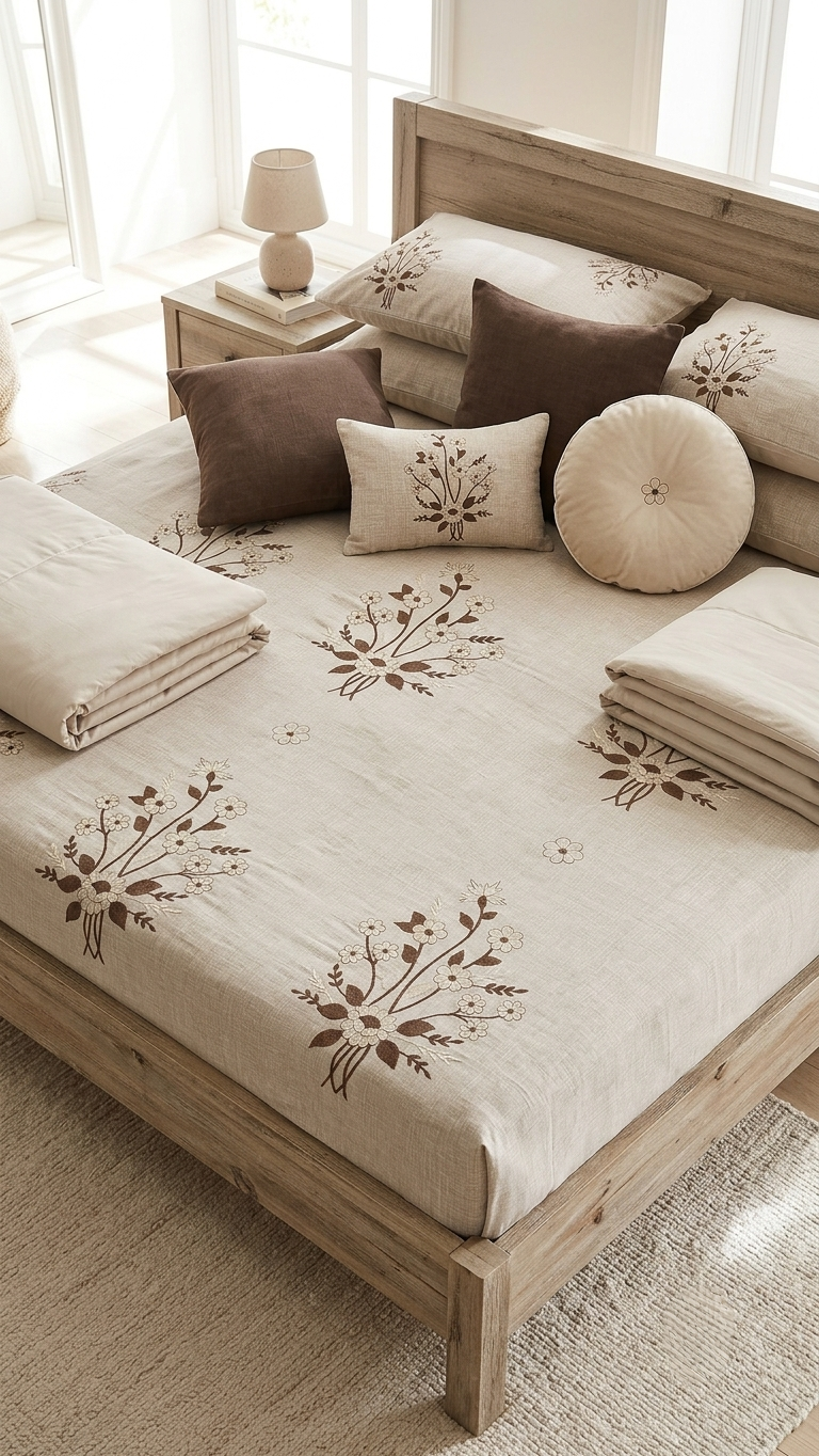 Wildflower Haven Linen Bedsheet set (by The Woven Room)