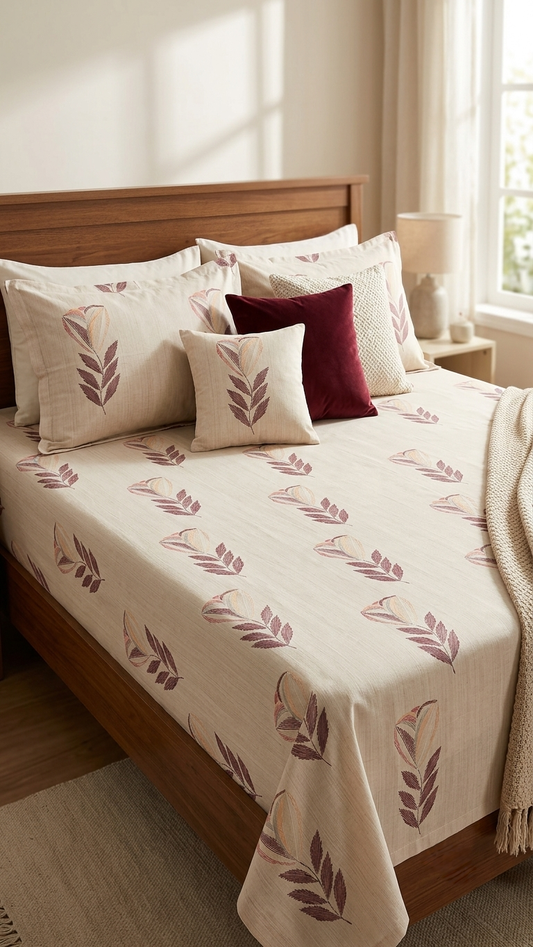 Plum Blossom Organic Slub Linen Set (by The Woven Room)