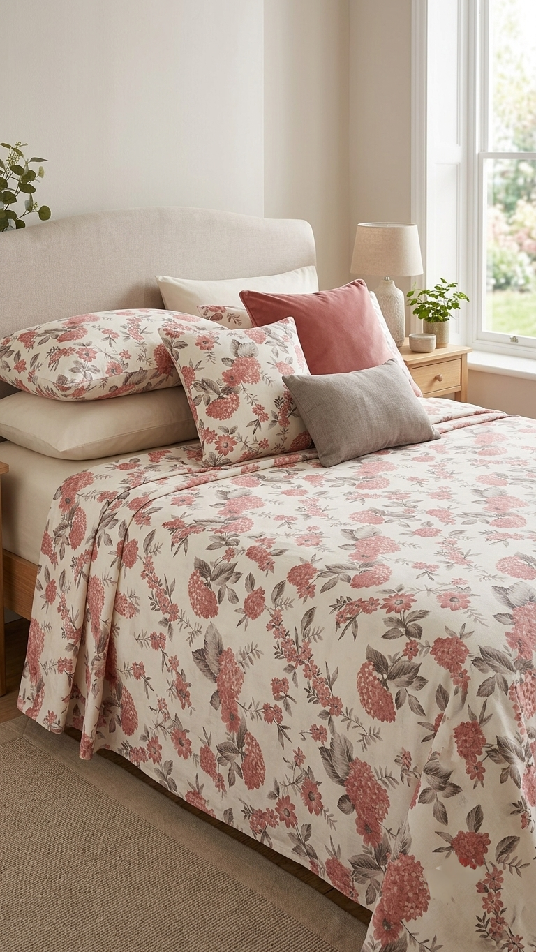 The Vintage Botanica Floral Sheet Set (by The Woven Room)