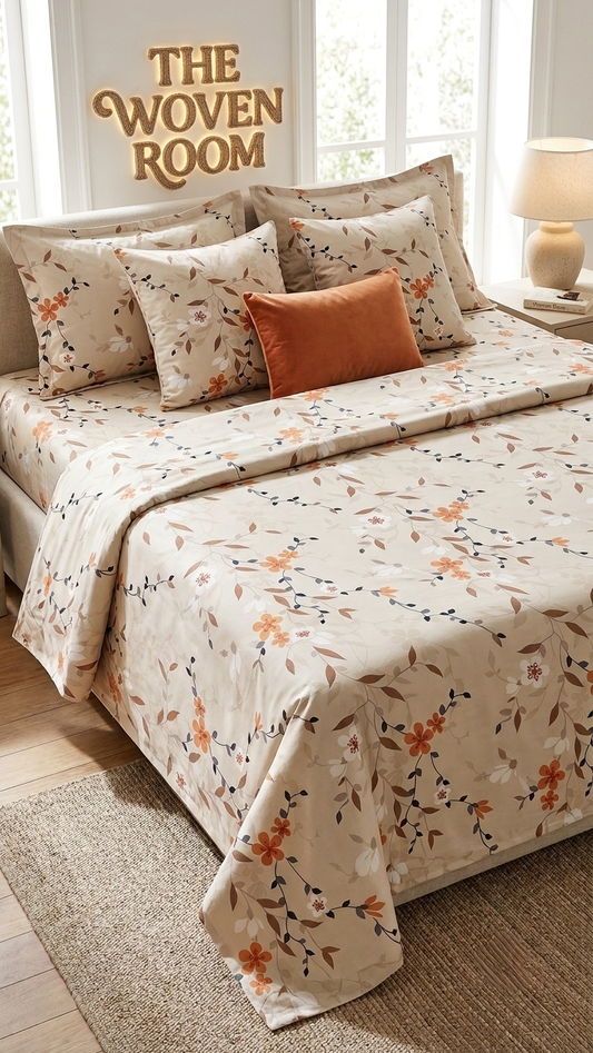 Autumn Bloom Bed Sheet Set (by The Woven Room)