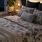 The Charcoal Vintage Rose Monochromatic Sheet Set (by The Woven Room)