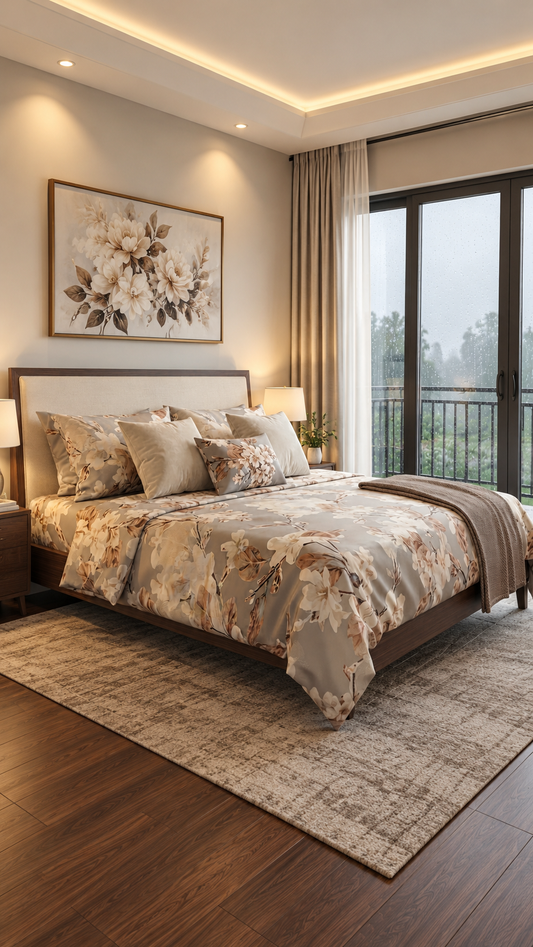 The Magnolia Mist Luxury Bedsheet Set (by The Woven Room)