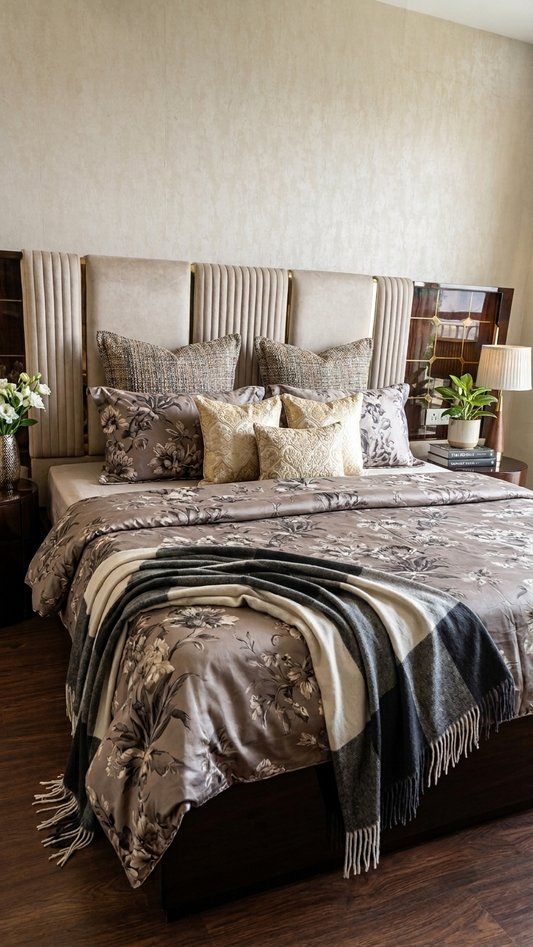 The Victorian Dusk Floral Bedsheet set (by The Woven Room)