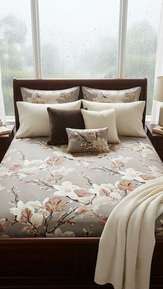 The Magnolia Whisper Sateen Bedsheet Set (by The Woven Room)