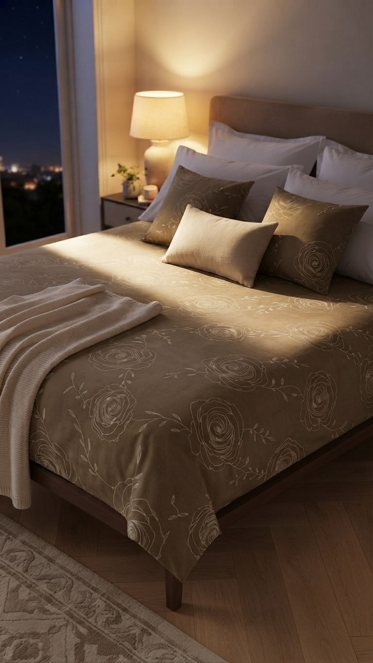 Earthy Rose Minimalist Bedsheet Set (by The Woven Room)