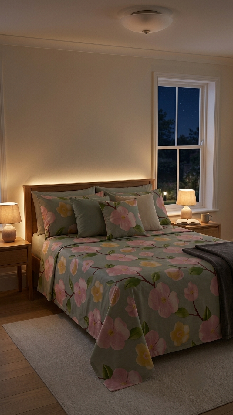 Meadow Blossom Sage Bedspread Set (by The Woven Room)