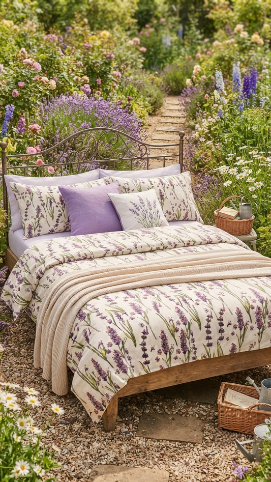 Provence Lavender Meadow Bedsheet set (by The Woven Room)