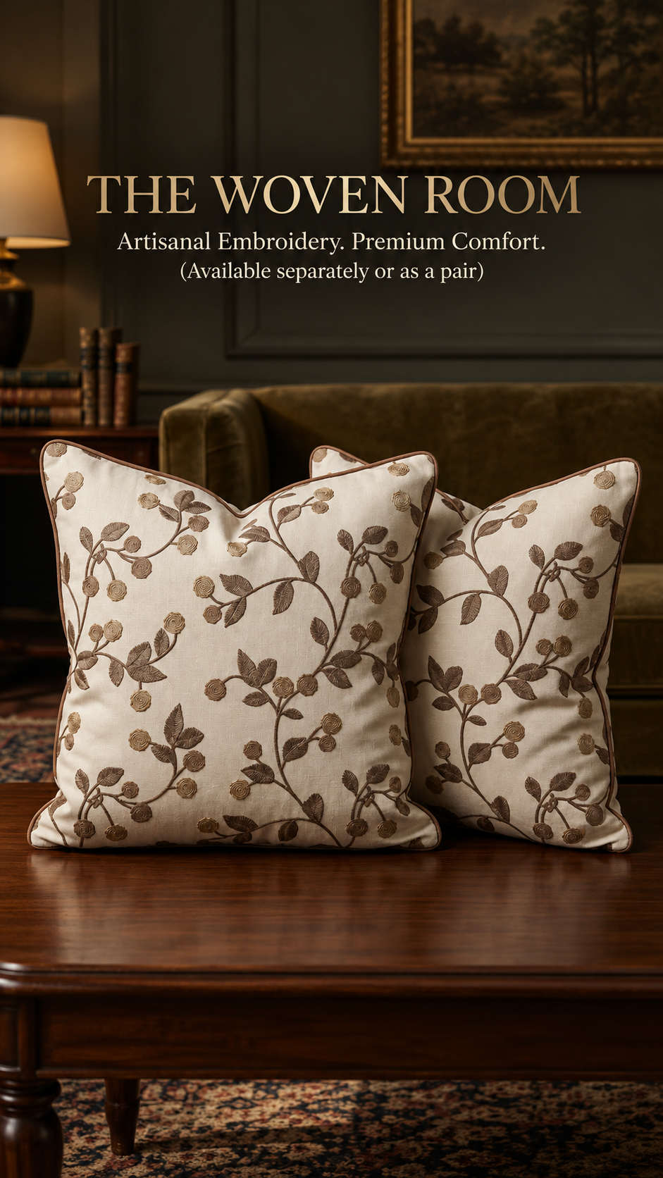The Mulberry Twig Linen accent Cushions (set of 2)