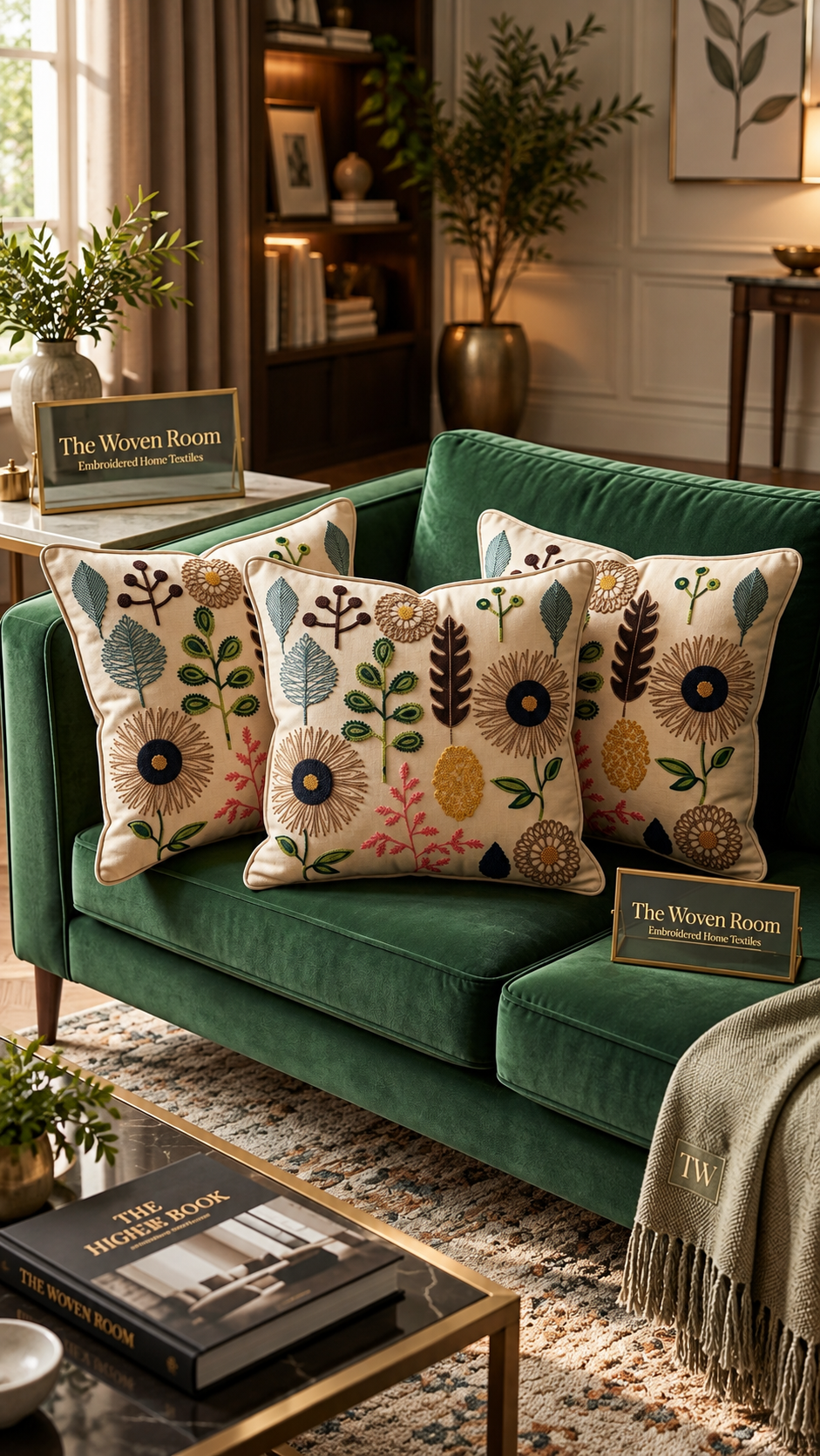 The Verdant Foliage Jacquard Cushion Cover (Set of 3)